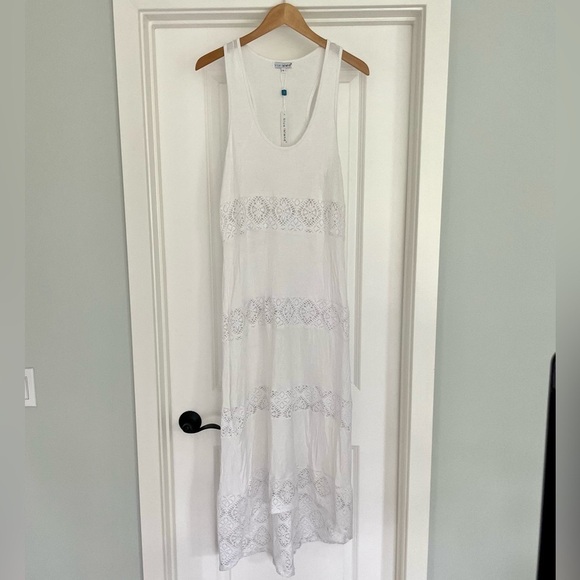 NWT Blue Island Beachy Boho White Maxi Dress Size L - Picture 1 of 6
